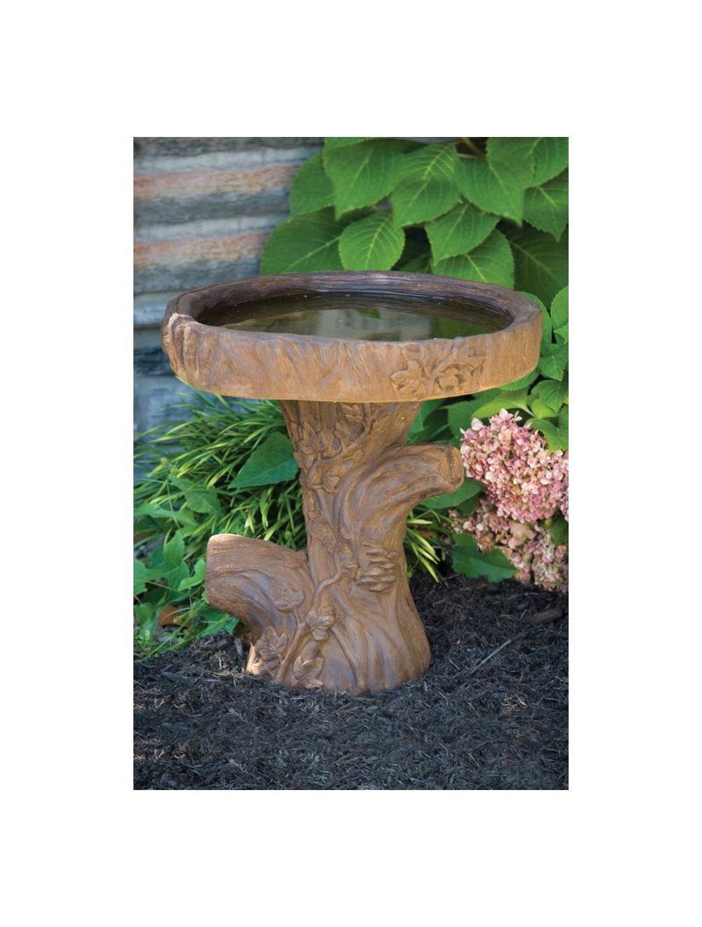 Bird Bath Tree Stump 19"